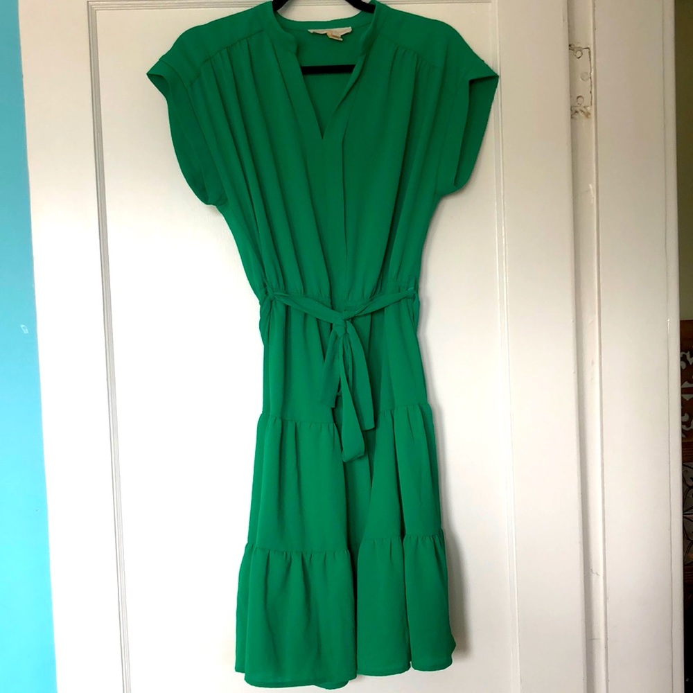 Green dress with belt